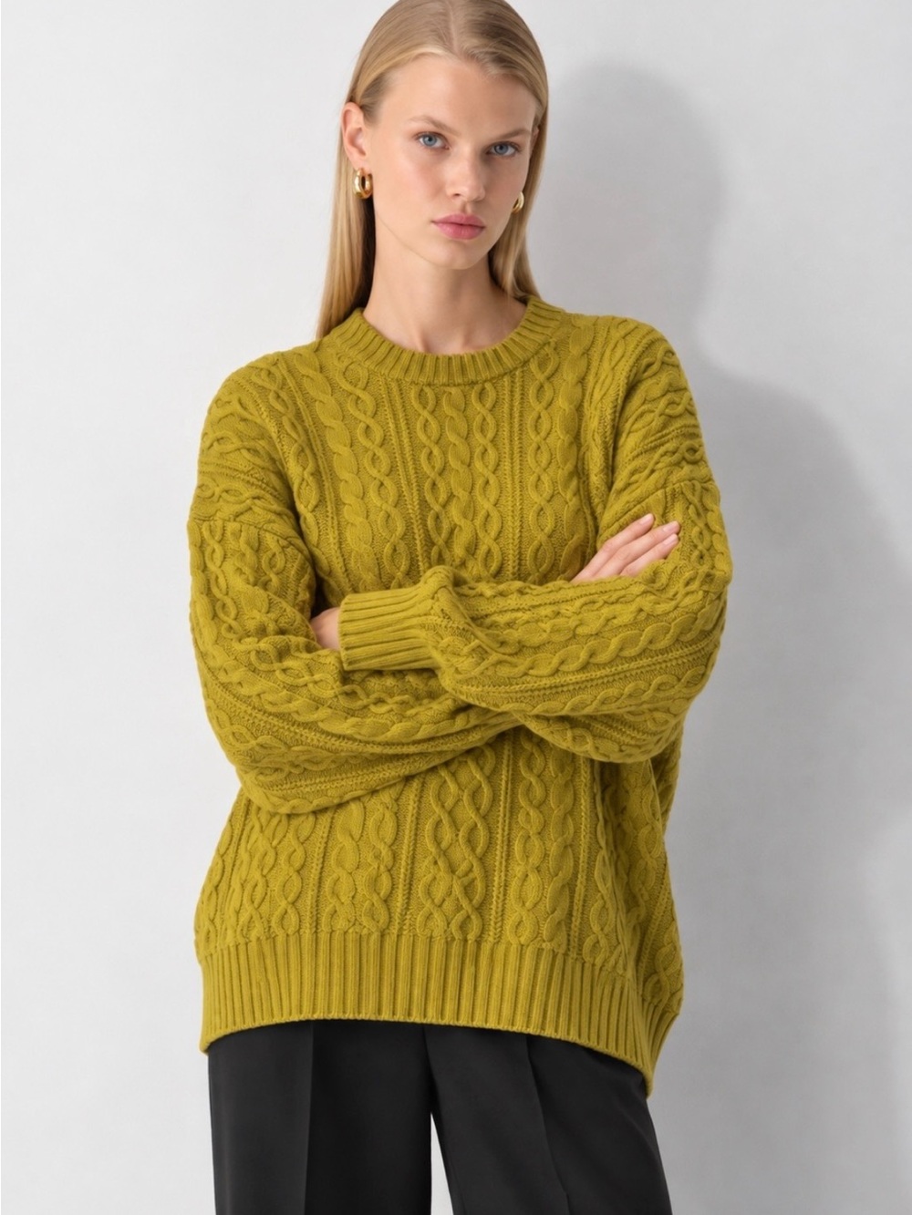 Aritzia SUNDAY BEST Peggy Merino Wool Cable Knit Sweater Size S